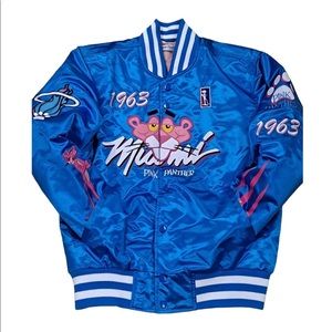 Miami Pink Panthers blue satin jacket.